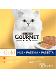 Purina Gourmet Gold für Katzen, Thunfisch, Leber, Truthahn, Rindfleischpastete, 8x85 g