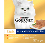 Purina Gourmet Gold für Katzen, Thunfisch, Leber, Truthahn, Rindfleischpastete, 8x85 g