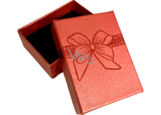 Krabička karton s houbičkou na šperky potisk mašle červená 6,5 x 8,5 cm