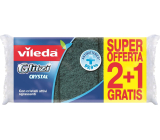 Vileda Glitzi Schwamm für Geschirr mit Fingernägel-Schützer + feste Drahtbürste, Packung 2 + 1 Stück kostenlos