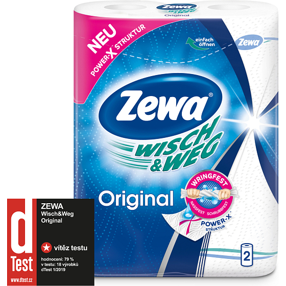 Zewa Wisch & Weg Original 2-lagige Papierhandtücher, 2 × 45 Stück