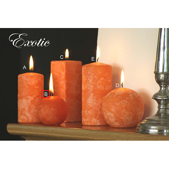 Lima Marmor Exotic Duftkerze orange Kugel Durchmesser 60 mm 1 Stück