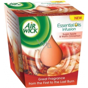 Air Wick Ätherische Öle Infusion Zucker Roter Apfel & Glühwein Duftkerze in Glas 105 g