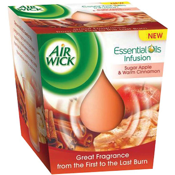 Air Wick Ätherische Öle Infusion Zucker Roter Apfel & Glühwein Duftkerze in Glas 105 g