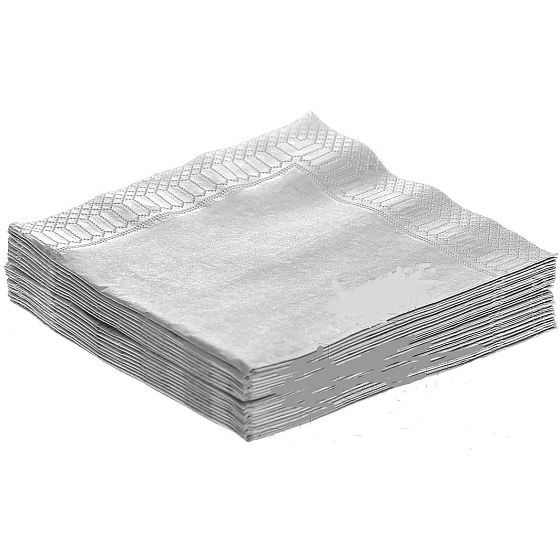 Party Papierservietten 3-lagig 33 x 33 cm 20 Stück silberfarben