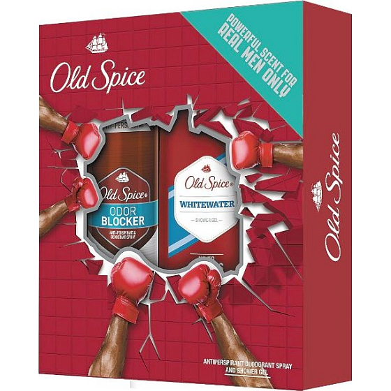 Old Spice White Water Duschgel für Männer 250 ml + Odor Blocker Antitranspirant Spray 125 ml, Kosmetikset