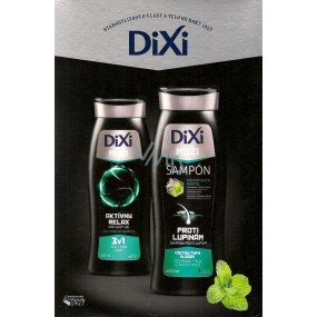 Dixi Men 3 in 1 Active Relax Duschgel 400 ml + Schuppenshampoo 400 ml + Badeschwamm, Kosmetikset