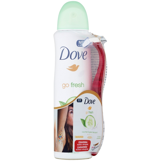 Dove Go Fresh Touch Gurken- & Grüntee-Antitranspirant-Deodorant-Spray für Frauen 150 ml + Rasiermesser mit 3 Klingen, Duopack