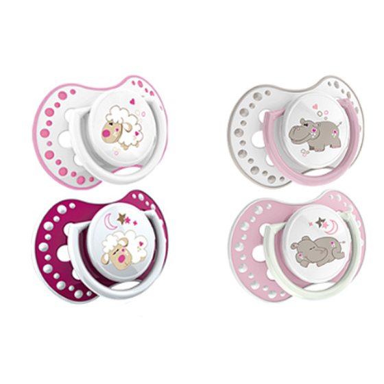 Lovi Night & Day Tröster Silikon dynamisches Rosa für Kinder 3-6 Monate 2 Stück