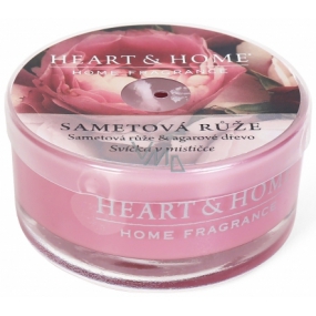 Heart & Home Velvet Rose Soja-Duftkerze in einer Schüssel brennt bis zu 12 Stunden 36 g