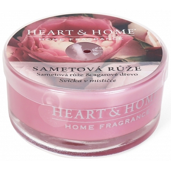 Heart & Home Velvet Rose Soja-Duftkerze in einer Schüssel brennt bis zu 12 Stunden 36 g