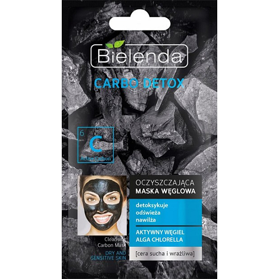 Bielenda Carbo Detox Reinigungs- und Entgiftungsmaske für trockene und empfindliche Haut 8 g