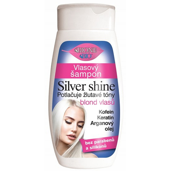 Bione Cosmetics Silver Shine Tönungsshampoo für Haare 260 ml