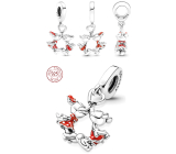 Charms Sterling Silber 925 Disney Minnie Mouse & Mickey Mouse küssend, Armband Anhänger