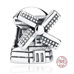 Charm Sterling Silber 925 Griechenland, Mykonos Molino de viento, Windmühle, Reisearmband Bead Charm Sterling Silber 925 Griechenland, Mykonos Molino de viento, Windmühle, Reisearmband Bead