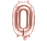 Ditipo Aufblasbarer Folienballon Nummer 0 rosa gold 35 cm 1 Stück