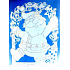 Fensterfolie ohne Kleber Weihnachtsmann Silber Glitzer Bogen 30 x 20 cm
