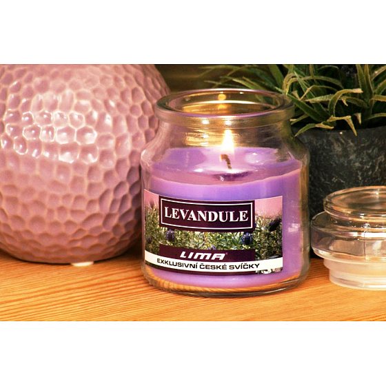Lima Aroma Dreams Lavendel Aromakerze im Glas mit Deckel 120 g
