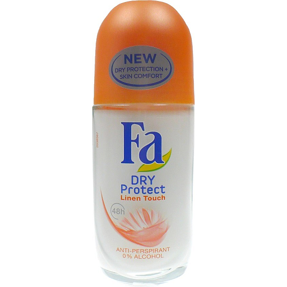Fa Dry Protect Leinen Touch Ball Antitranspirant Deodorant Roll-On für Frauen 50 ml