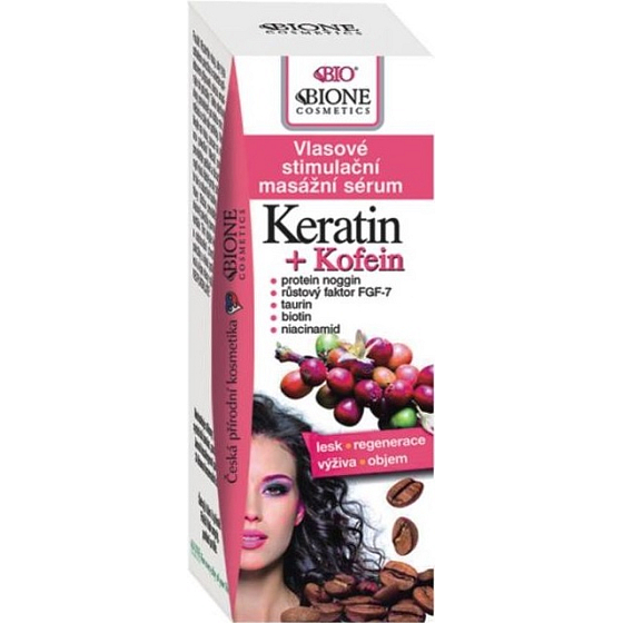 Bione Cosmetics Keratin & Coffein Haar stimulierendes Massageserum 215 ml
