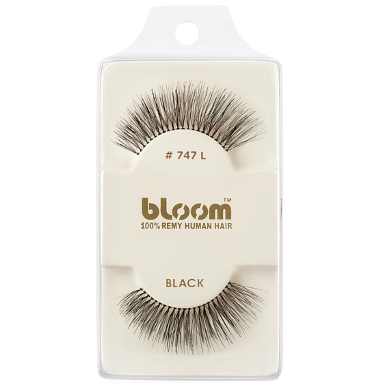 Bloom Natural selbstklebende Wimpern aus Naturhaar, gebogen, schwarz Nr. 747L, 1 Paar