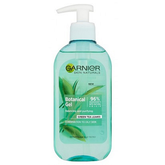 Garnier Skin Naturals Botanical Gel Reinigungsgel für grüne Teeblätter für fettige bis gemischte Haut 200 ml
