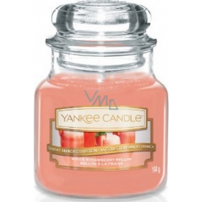 Yankee Candle White Strawberry Bellini - Duftkerze mit weißem Erdbeercocktail Klassisches kleines Glas 104 g