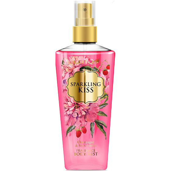 Lotus Parfums Sparkling Kiss Champagner & Erdbeeren Körperparfüm Wasser, Nebel 210 ml