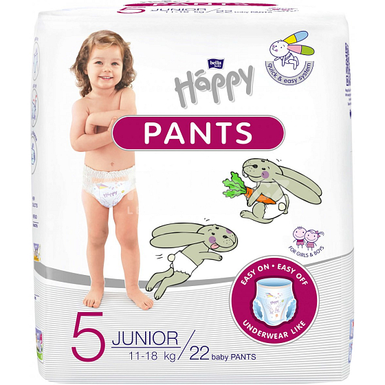Bella Happy Pants 5 Junior 11-18 kg Windelhöschen zum Aufziehen für Kinder 22 Stück + Memory