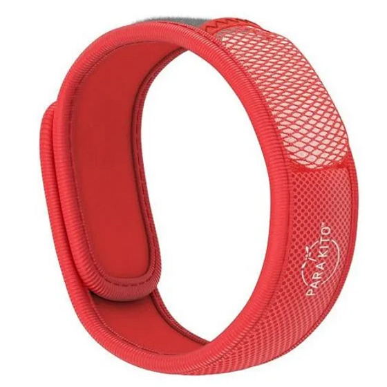 Parakito Mückenschutz-Armband Bunt Rot Natürlich, nachfüllbar, wasserfest, 24h Schutz/Tag - 15 Tage pro Nachfüllung + zwei Nachfüllungen