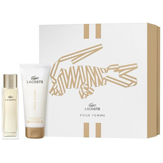 Lacoste pour Femme parfümiertes Wasser für Frauen 50 ml + Körperlotion 100 ml, Geschenkset