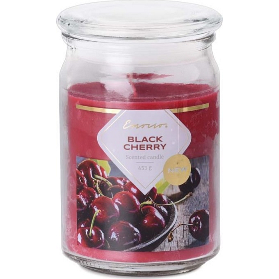 Emocio Black Cherry - Black Cherry Duftkerze Glas mit Glasdeckel 453 g 93 x 142 mm