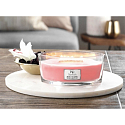 WoodWick Melon & Pink Quartz - Duftkerze mit Wassermelone und rosa Quarz mit breitem Holzdocht und Glasdeckel 453 g