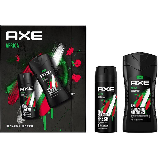 Axe Africa Deospray 150 ml + 3 in 1 Duschgel 250 ml, Kosmetikset für Männer