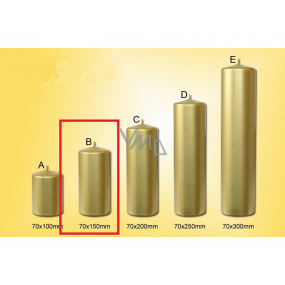 Lima Kerze glatt Metall gold Zylinder 70 x 150 mm 1 Stück