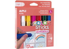 Apli Color Sticks Fensterfarben für Glas 6 x 6 Stück, Set