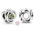 Charme Sterling Silber 925 Infinity Kreis der Ewigkeit August hellgrün, Perle für Armband