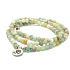 108 Mala Amazonit + Om Symbol Halskette Gebetsschmuck flexibel, Naturstein 6 mm