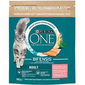 Purina One Adult Granulat für Katzen mit Lachs und Vollkorn, 800 g