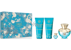 Versace Dylan Turquoise Pour Femme toaletní voda 100 ml + tělový gel 100 ml + sprchový gel 100 ml + toaletní voda miniatura 5 ml, dárková sada pro ženy