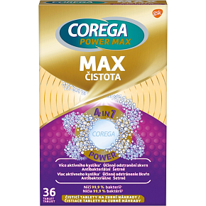 Corega Power Max Max Reinheit Reinigungstabletten für Zahnprothesen, 36 Stk
