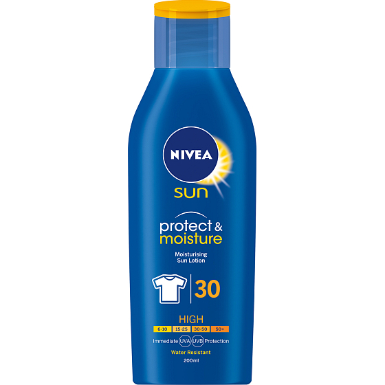 Nivea Sun Protect & moisture OF 30 hydratationsmilch zum Sonnenbaden, 200 ml