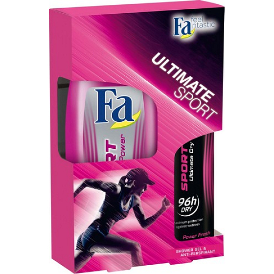 Fa Ultimate Sport Dry Power Frisches Duschgel 250 ml + Deodorant Spray 150 ml, Kosmetikset