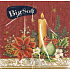 Große weiche Papierservietten 2-lagig 33 x 33 cm 20 Stück Weihnachtskerze und Sternburgunder