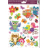 Selbsthaftende Fensterfolie links Blume mit Marienkäfer und Eulen 30 x 20 cm