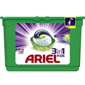 Ariel 3in1 Farbgelkapseln zum Waschen von Kleidung schützen und beleben die Farben von 14 Stück 418,6 g