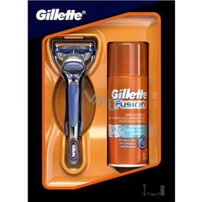 Gillette Fusion Rasierer + 75 ml feuchtigkeitsspendendes Rasiergel, Kosmetikset für Männer