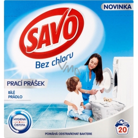 Savo White chlorfreies Waschpulver für weiße Wäsche 20 Dosen 1,4 kg