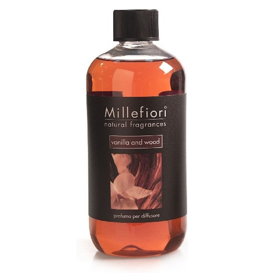 Millefiori Milano Natural Vanilla & Wood - Vanille- und Holzdiffusor-Nachfüllung für Weihrauchstiele 500 ml