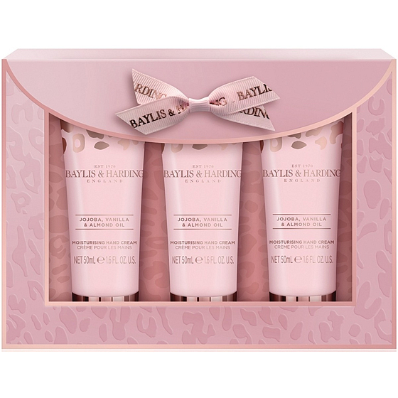 Baylis & Harding Jojoba-, Vanille- und Mandelöl-Handcreme 3 x 50 ml, Kosmetikset
